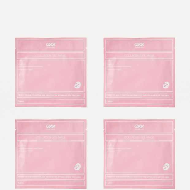 4 Pack Collagen Real Deep Mask Niacinamide Low Molecular Hyaluronic Acid Solution and Low Molecular Collagen - OXX Skincare