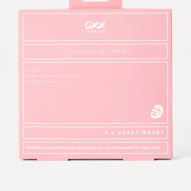 4 Pack Collagen Real Deep Mask Niacinamide Low Molecular Hyaluronic Acid Solution and Low Molecular Collagen - OXX Skincare