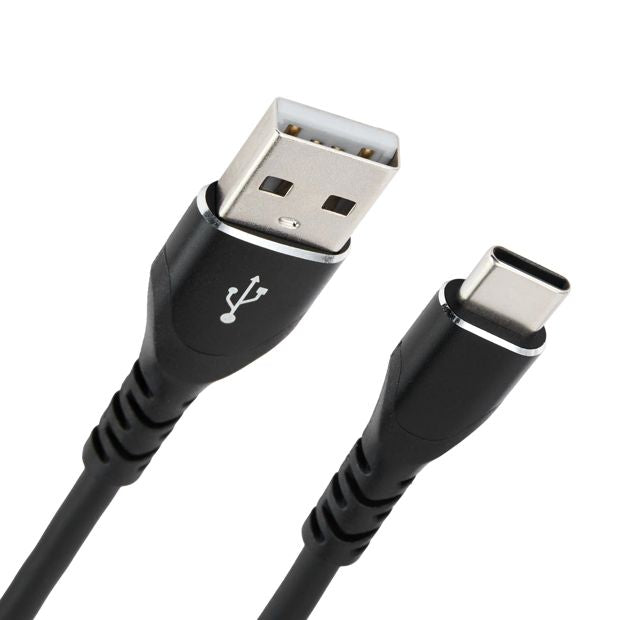 Coiled USB-A to USB-C Cable - Charging and Syncing