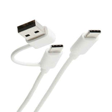 2-in-1 USB-A/C to USB-C Cable, White - Anko