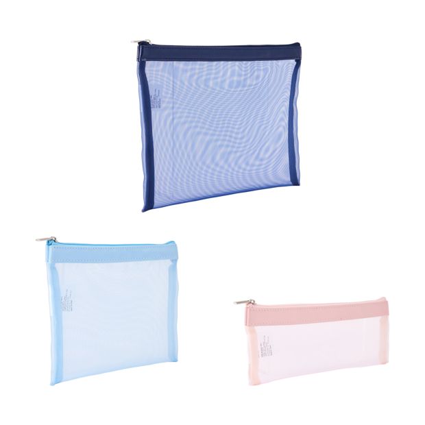 Anko Mesh Pencil Case - 3 Pack