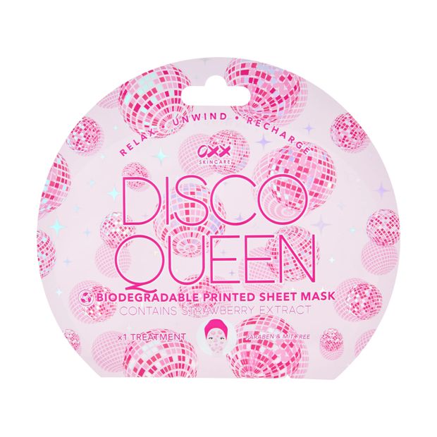 Disco Queen Printed Sheet Mask 20ml, Strawberry Extract - OXX Skincare