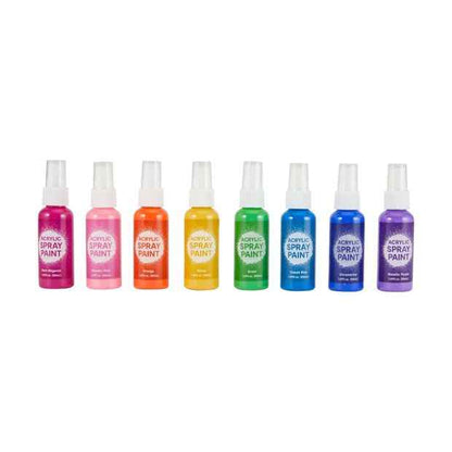Acrylic Spray Paint Set - 8 Pack Assorted Colours