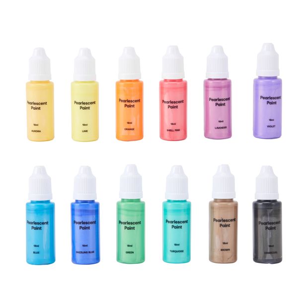 12 Pack Dimensional Pearlescent Paint - Anko