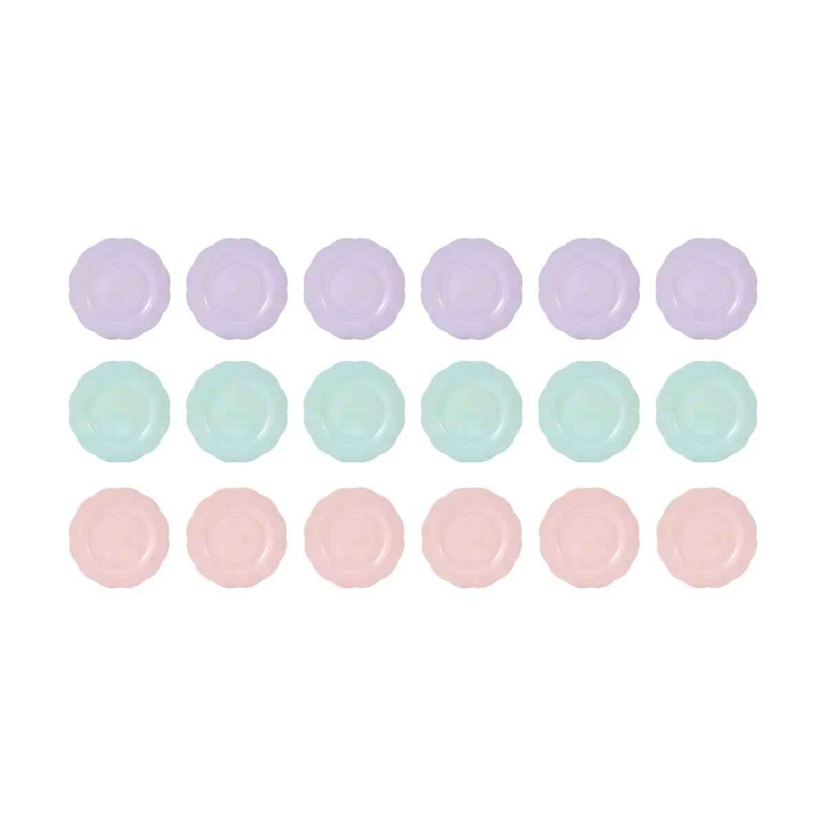 6 Piece Reusable Pastel Coloured Plates