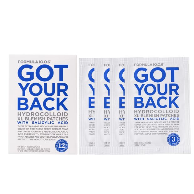 Formula 10.0.6 12 Pack Got your Back Hydrocolloid Extra Large Blemish Patches - Salicylic Acid