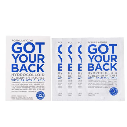 Formula 10.0.6 12 Pack Got your Back Hydrocolloid Extra Large Blemish Patches - Salicylic Acid