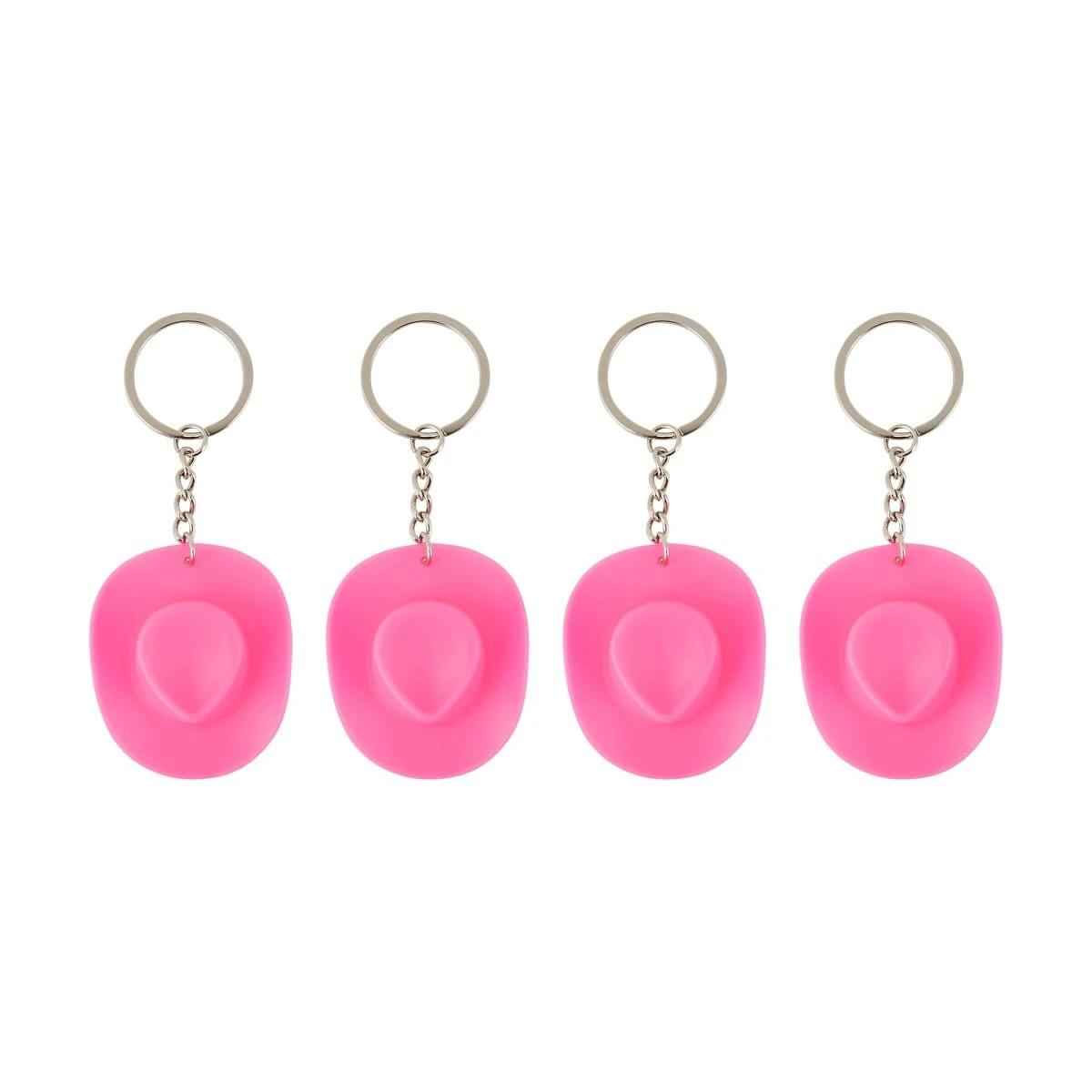 4 Piece Cowgirl Hat Keyrings