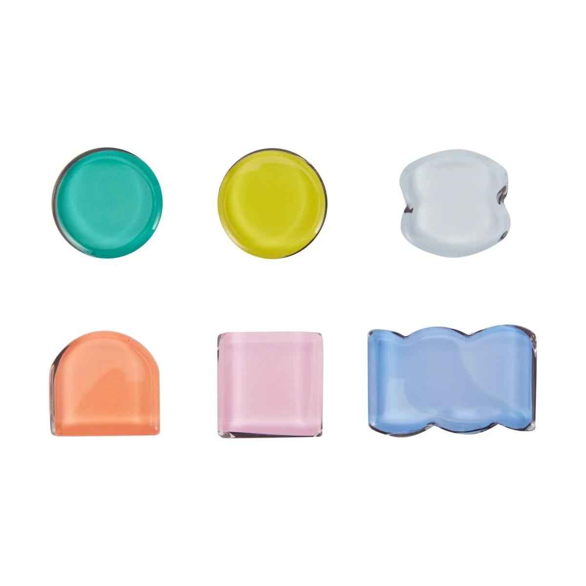 6 Pack Glass Magnet Set