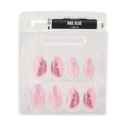 24 Pack Artificial Nails with Adhesive, Almond Shape, Butterfly Wings - OXX Cosmetics