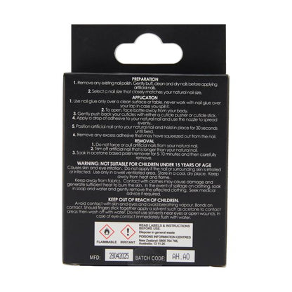 24 Pack Artificial Nails with Adhesive, Almond Shape, Butterfly Wings - OXX Cosmetics