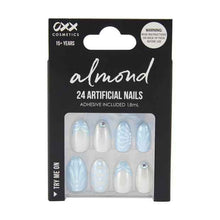 24 Pack Artificial Nails with Adhesive, Almond Shape, Mermaid - OXX Cosmetics