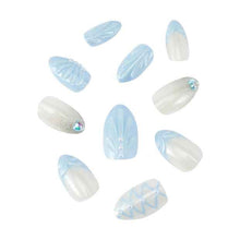 24 Pack Artificial Nails with Adhesive, Almond Shape, Mermaid - OXX Cosmetics