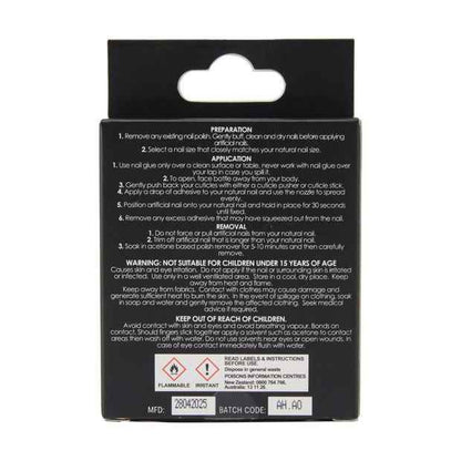 24 Pack Artificial Nails with Adhesive, Almond Shape, Gold Detail - OXX Cosmetics