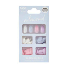 100 Pack Artificial Nails with Adhesive, Almond Shape, 4 Pastels - OXX Cosmetics