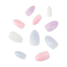 100 Pack Artificial Nails with Adhesive, Almond Shape, 4 Pastels - OXX Cosmetics
