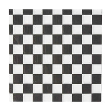 20 Piece Black and White Checkered Paper Napkins