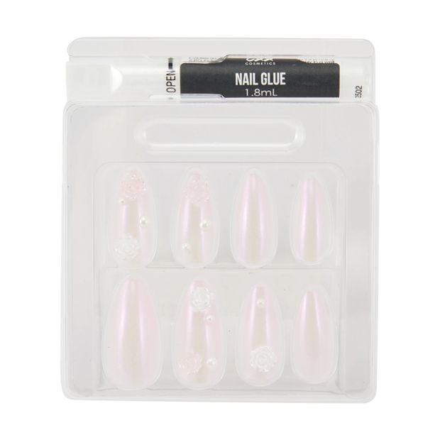 24 Pack Artificial Nails with Adhesive, Pointed Stiletto Shape, Jelly Flowers - OXX Cosmetics