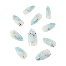 24 Pack Artificial Nails with Adhesive, Stiletto Shape, Butterfly Dusk - OXX Cosmetics