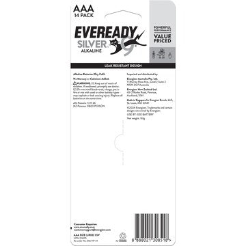 Eveready Silver AAA Alkaline Batteries 14 pack