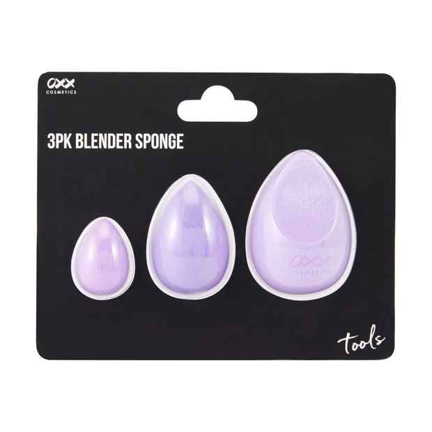 3 Pack Blender Sponge, Purple - OXX Cosmetics