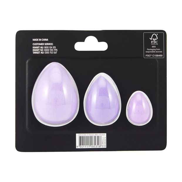 3 Pack Blender Sponge, Purple - OXX Cosmetics