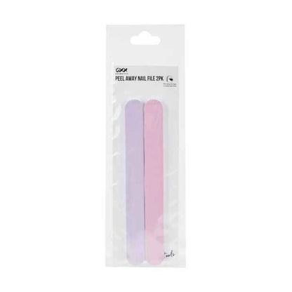 2 Pack Peel Away Nail File, Purple and Pink - OXX Cosmetics