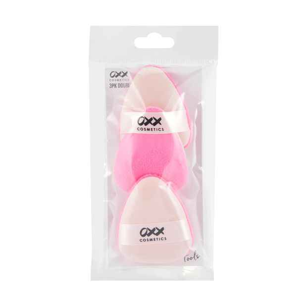 3 Pack Double Sided Powder Puff, Pink - OXX Cosmetics