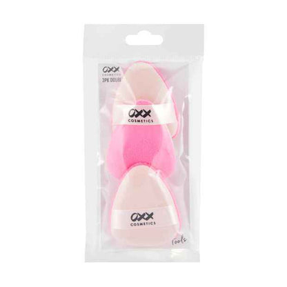 3 Pack Double Sided Powder Puff, Pink - OXX Cosmetics