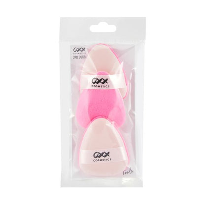 3 Pack Double Sided Powder Puff, Pink - OXX Cosmetics