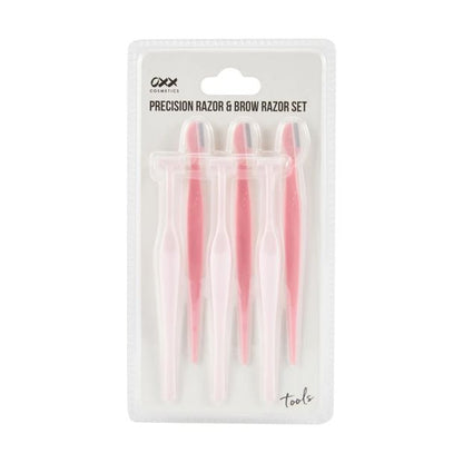 Precision Razor and Brow Razor Set, Pink - OXX Cosmetics
