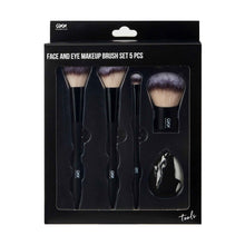 OXX Cosmetics 5 Piece Face and Eye Makeup Brush Set - Black