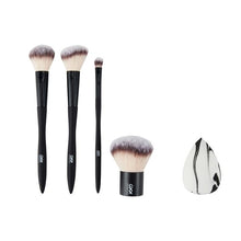 5 Piece Face and Eye Makeup Brush Set, Black - OXX Cosmetics