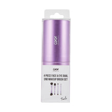 OXX Cosmetics 4 Piece Face and Eye Dual End Makeup Brush Set - Purple