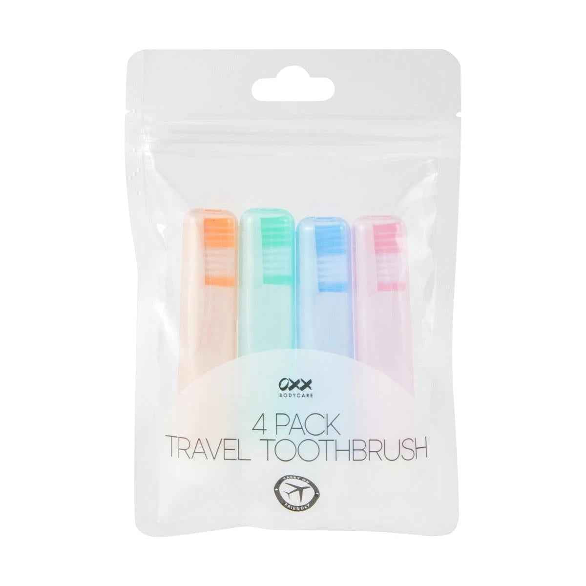 OXX Bodycare 4 Pack Travel Toothbrush