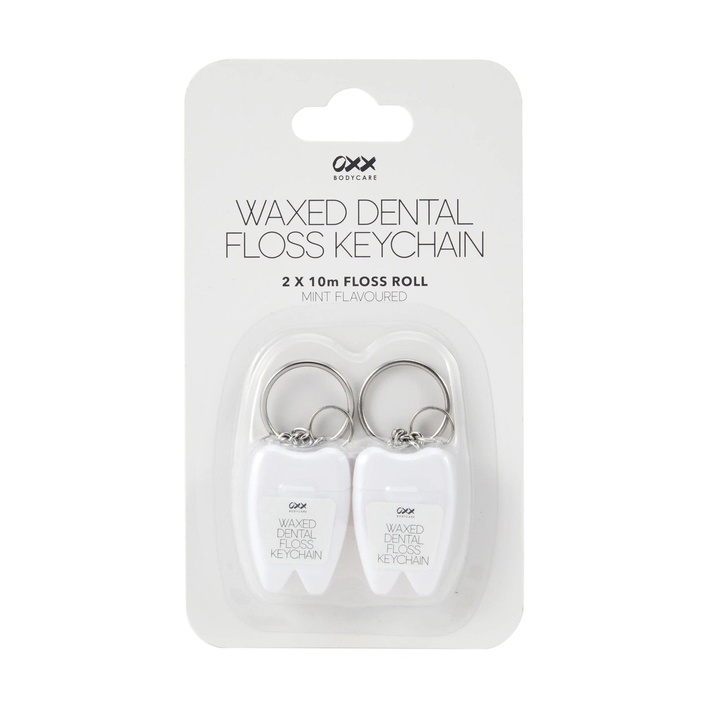 OXX Bodycare 2 Pack Waxed Dental Floss Keychains - Mint Flavoured