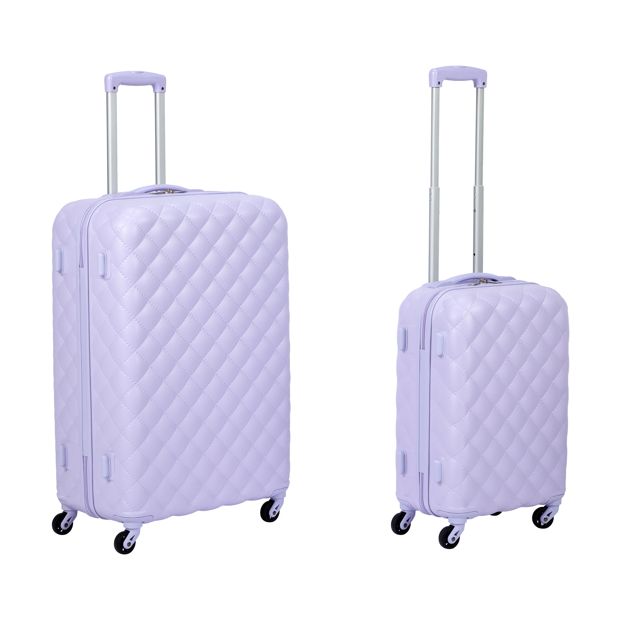 2 Piece Quilted Hard Case Set, Lilac - Anko