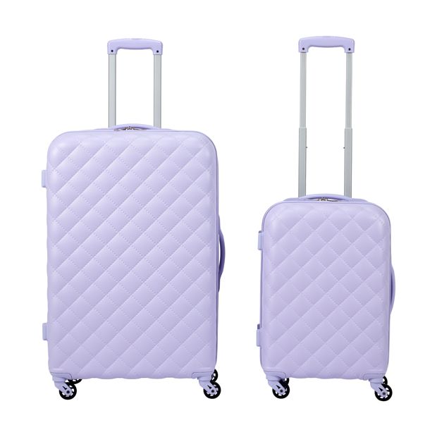 2 Piece Quilted Hard Case Set, Lilac - Anko