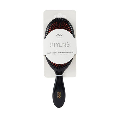 Styling Multi Bristle Oval Paddle Brush, Black and Orange - OXX Haircare
