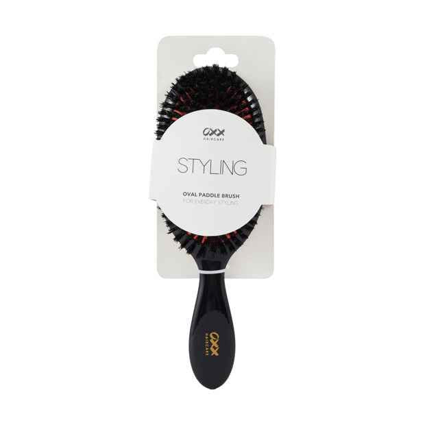 Styling Oval Paddle Brush, Black and Orange - OXX Haircare