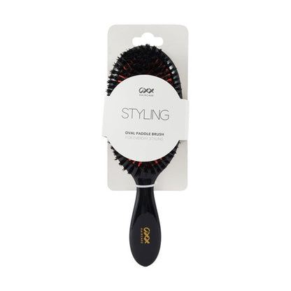 Styling Oval Paddle Brush, Black and Orange - OXX Haircare