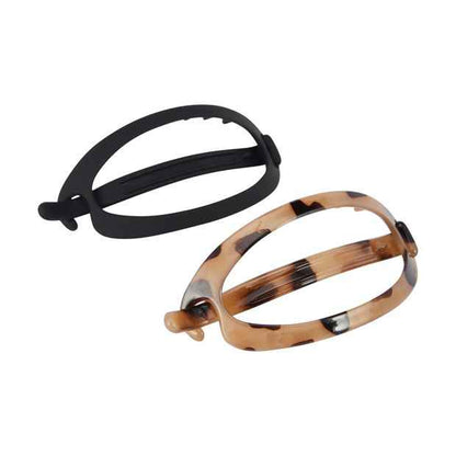 2 Piece Black and Tort Oval Clip - OXX Haircare