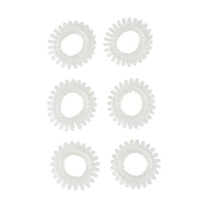 6 Piece Spiral Hair Elastics, Clear - OXX Haircare