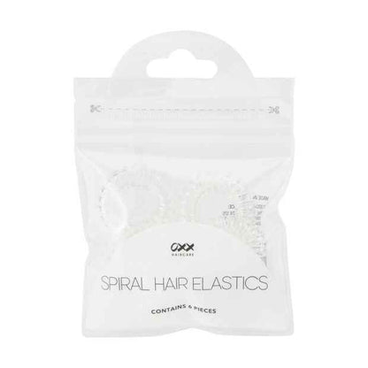 6 Piece Spiral Hair Elastics, Clear - OXX Haircare