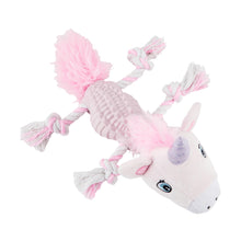 Pet Toy Plush Rope and Treat Unicorn