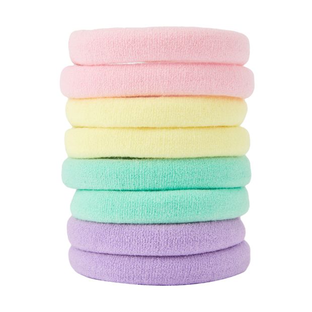 8 Piece Ponytailers, Purple, Pink, Yellow and Green - OXX Haircare