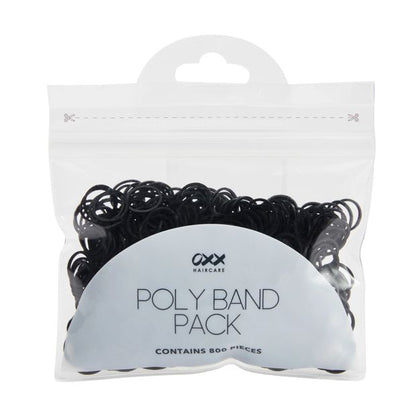 800 Piece Poly Band Pack, Black - OXX Haircare