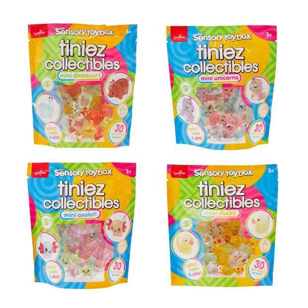 40 Pack ToyMania The Sensory Toy Box Tiniez Collectibles Mini Axolotl - Assorted