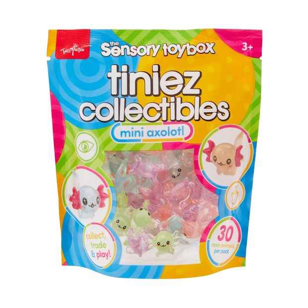 40 Pack ToyMania The Sensory Toy Box Tiniez Collectibles Mini Axolotl - Assorted