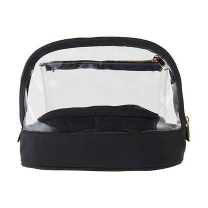 3 Piece Makeup Bag Set, Black - OXX Cosmetics